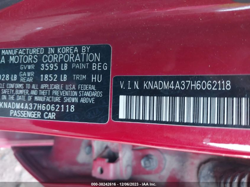 2017 KIA RIO LX - KNADM4A37H6062118