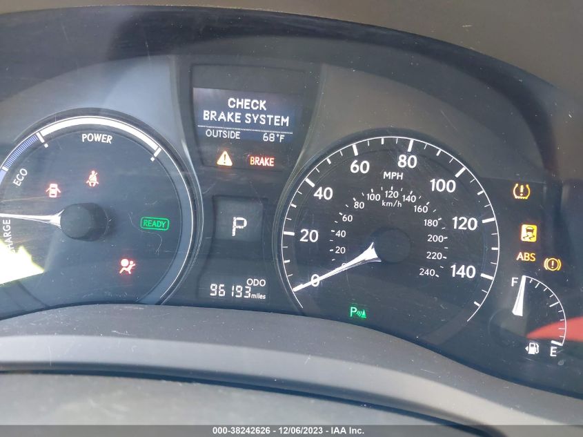 2013 LEXUS RX 450H - JTJBC1BA8D2060384