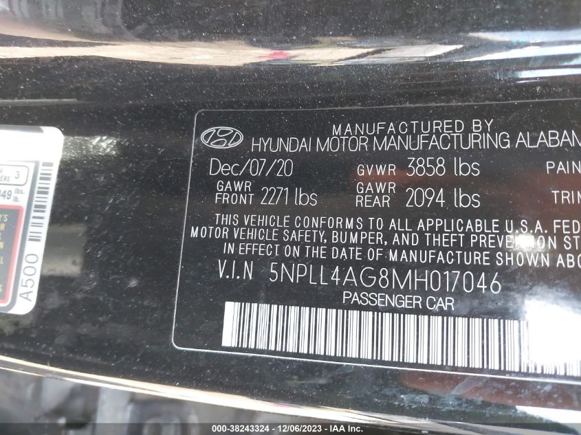 2021 HYUNDAI ELANTRA SE - 5NPLL4AG8MH017046