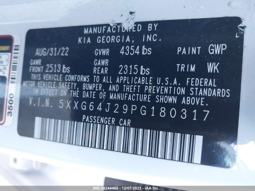 2023 KIA K5 GT LINE - 5XXG64J29PG180317
