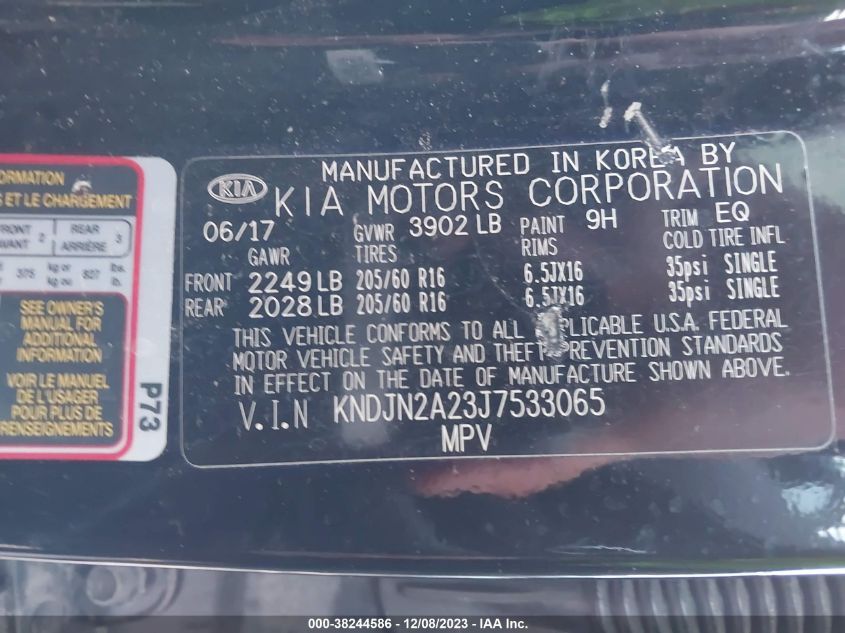 2018 KIA SOUL - KNDJN2A23J7533065
