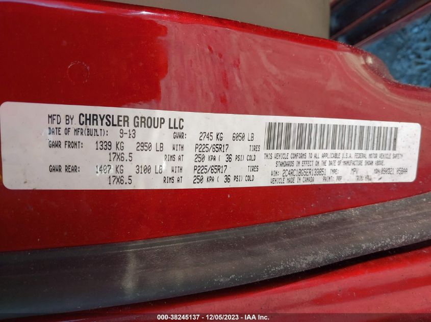 2014 CHRYSLER TOWN & COUNTRY TOURING - 2C4RC1BG5ER133851