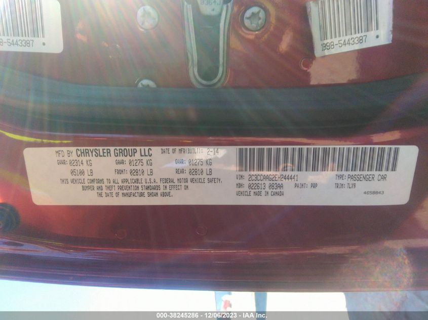 2014 CHRYSLER 300 - 2C3CCAAG2EH244441