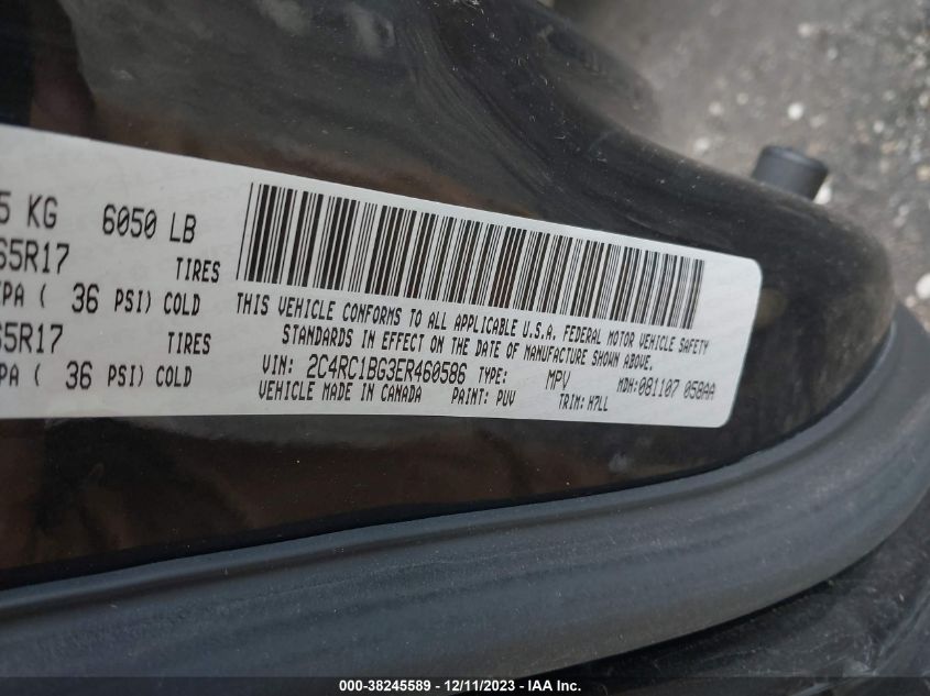 2014 CHRYSLER TOWN  COUNTRY TOURING 2C4RC1BG3ER460586