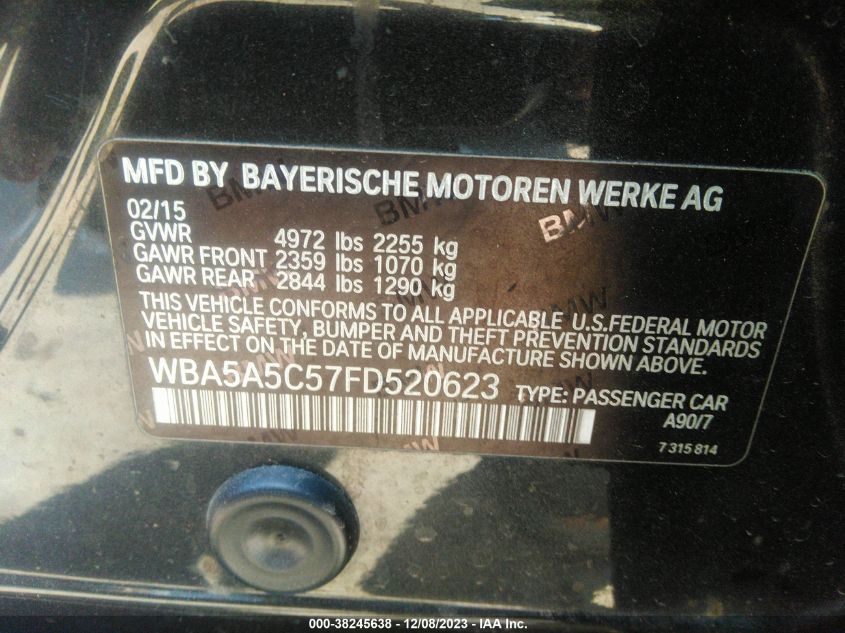 2015 BMW 528I - WBA5A5C57FD520623