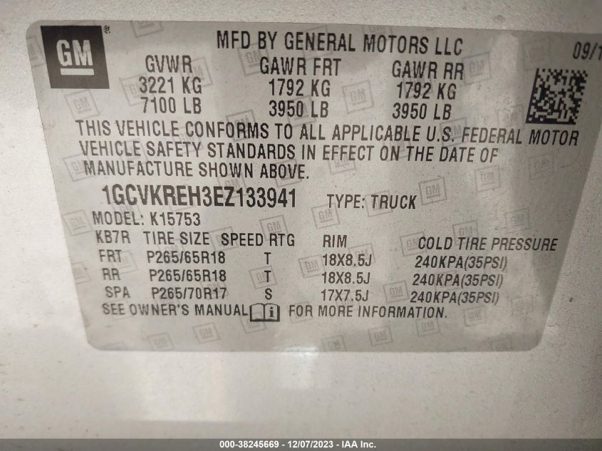 2014 CHEVROLET SILVERADO 1500 1LT - 1GCVKREH3EZ133941