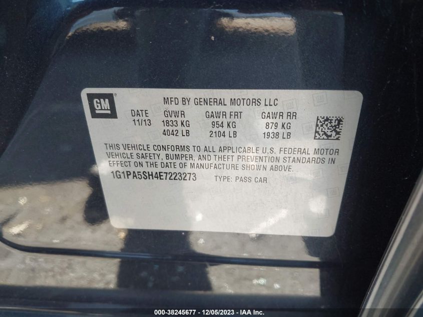 2014 CHEVROLET CRUZE LS AUTO - 1G1PA5SH4E7223273