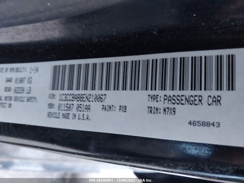 2014 CHRYSLER 200 LX - 1C3CCBAB8EN210067