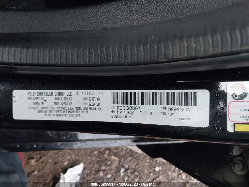 2014 CHRYSLER 200 LIMITED - 1C3CCBCG0EN183441