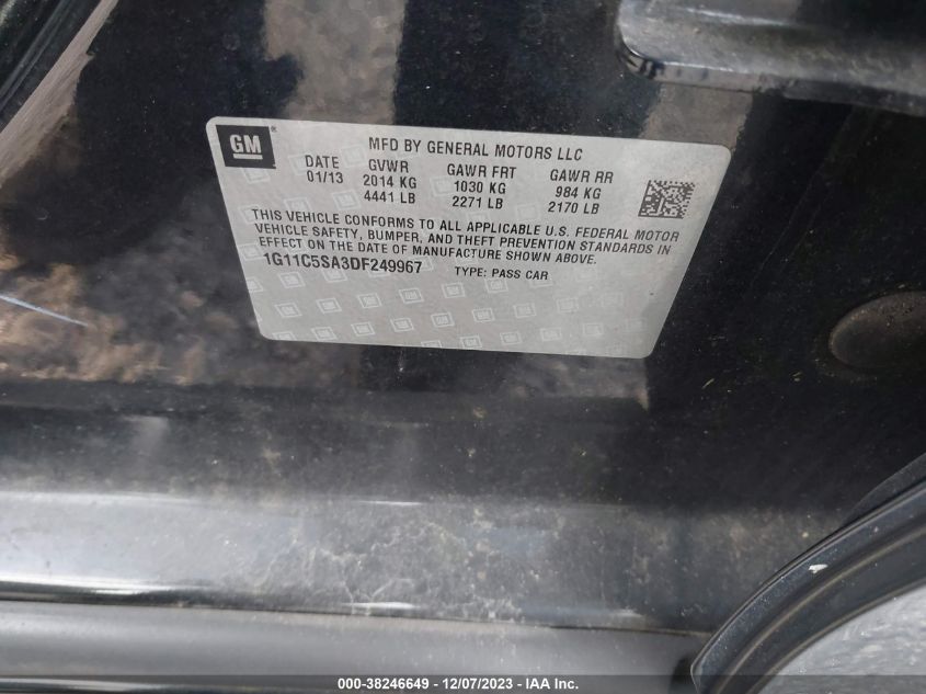 2013 CHEVROLET MALIBU 1LT - 1G11C5SA3DF249967
