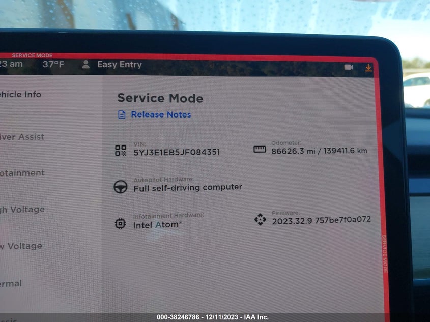 VIN 5YJ3E1EB5JF084351 2018 TESLA MODEL 3 LONG RANGE/PERFORMANCE