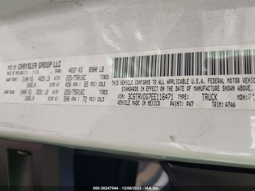 2014 RAM PROMASTER - 3C6TRVDG7EE116471