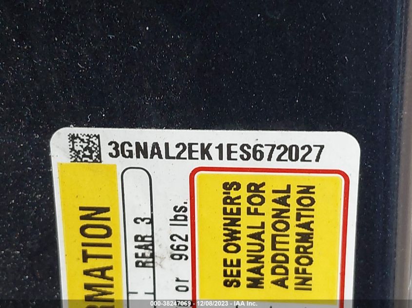 2014 CHEVROLET CAPTIVA SPORT 2LS 3GNAL2EK1ES672027