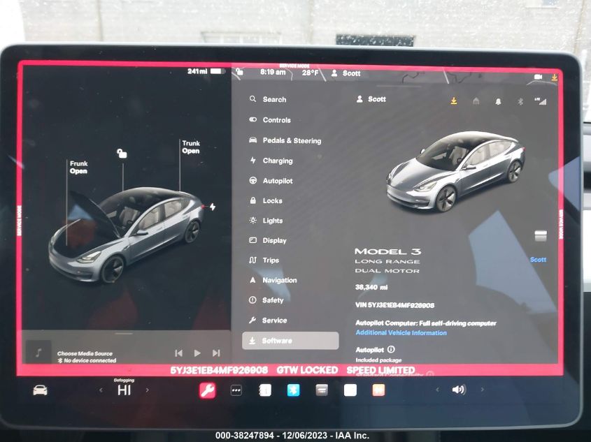 2021 TESLA MODEL 3 - 5YJ3E1EB4MF926908