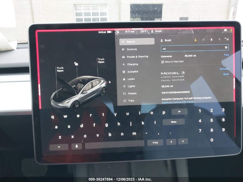 2021 TESLA MODEL 3 - 5YJ3E1EB4MF926908