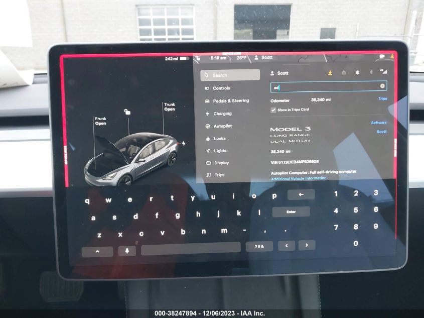 2021 TESLA MODEL 3 - 5YJ3E1EB4MF926908