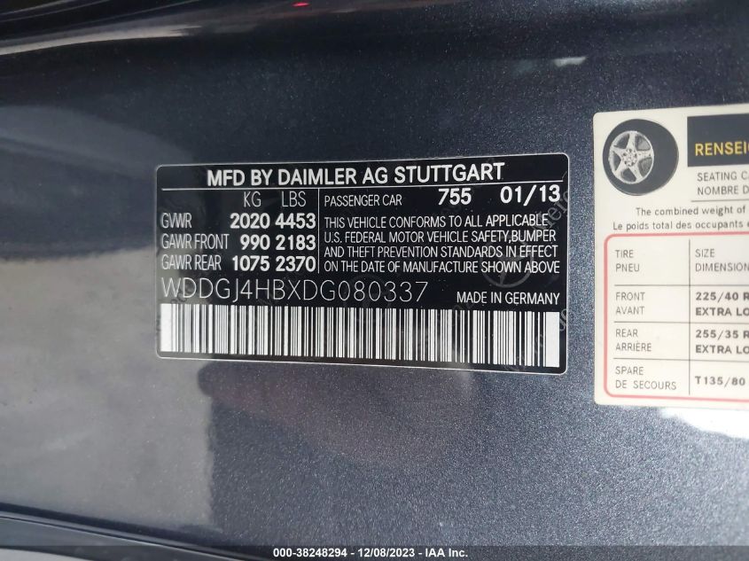 2013 MERCEDES-BENZ C 250 - WDDGJ4HBXDG080337