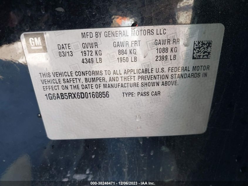 2013 CADILLAC ATS LUXURY - 1G6AB5RX6D0160856