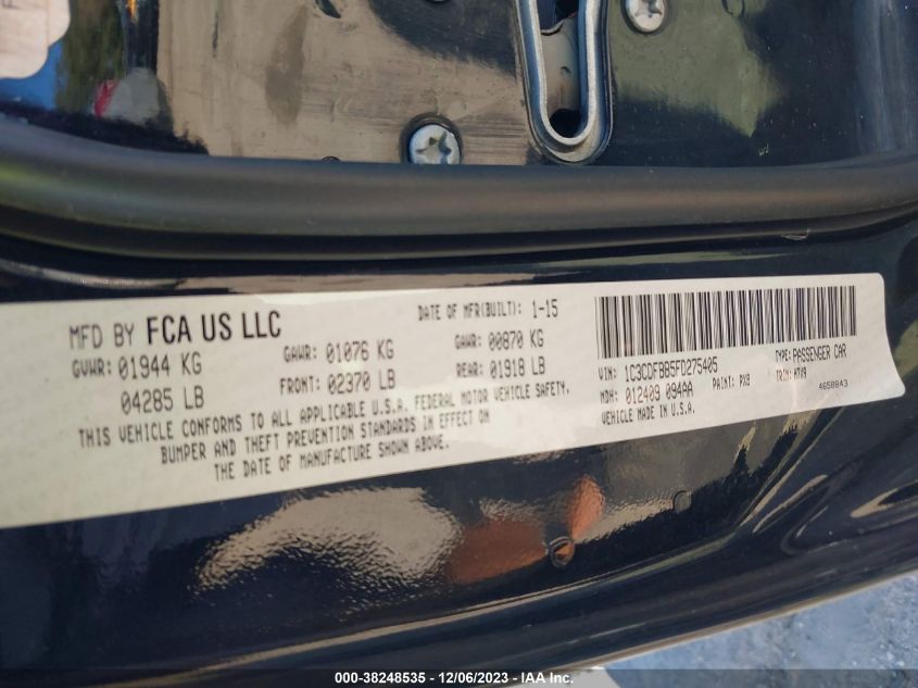 2015 DODGE DART SXT - 1C3CDFBB5FD275405