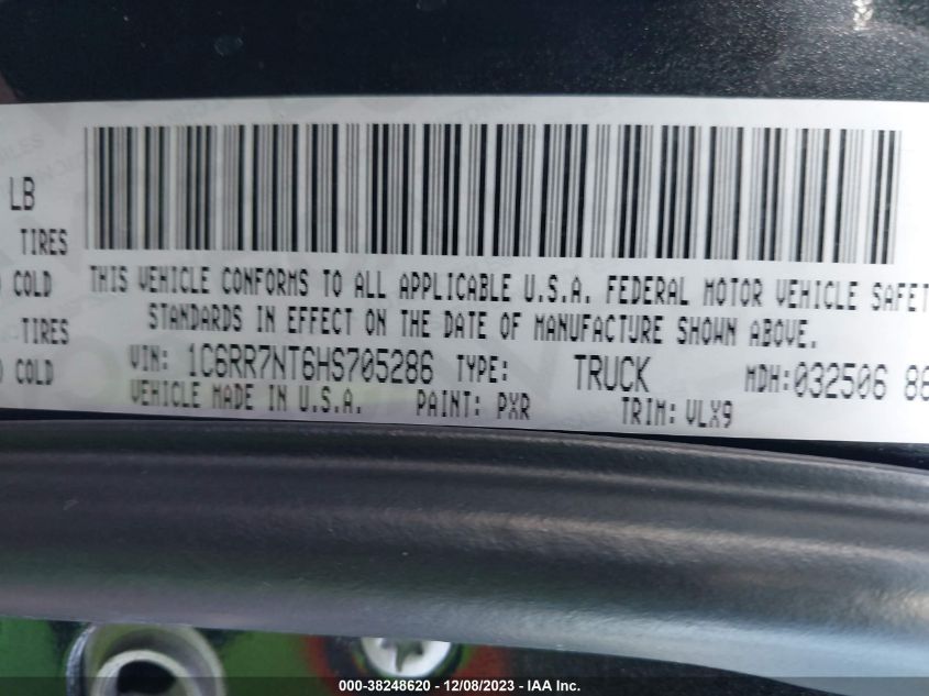 2017 RAM 1500 LARAMIE  4X4 57 BOX - 1C6RR7NT6HS705286