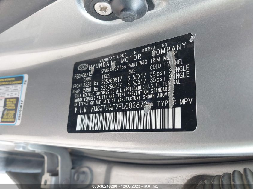 2015 HYUNDAI TUCSON GLS - KM8JT3AF7FU082872