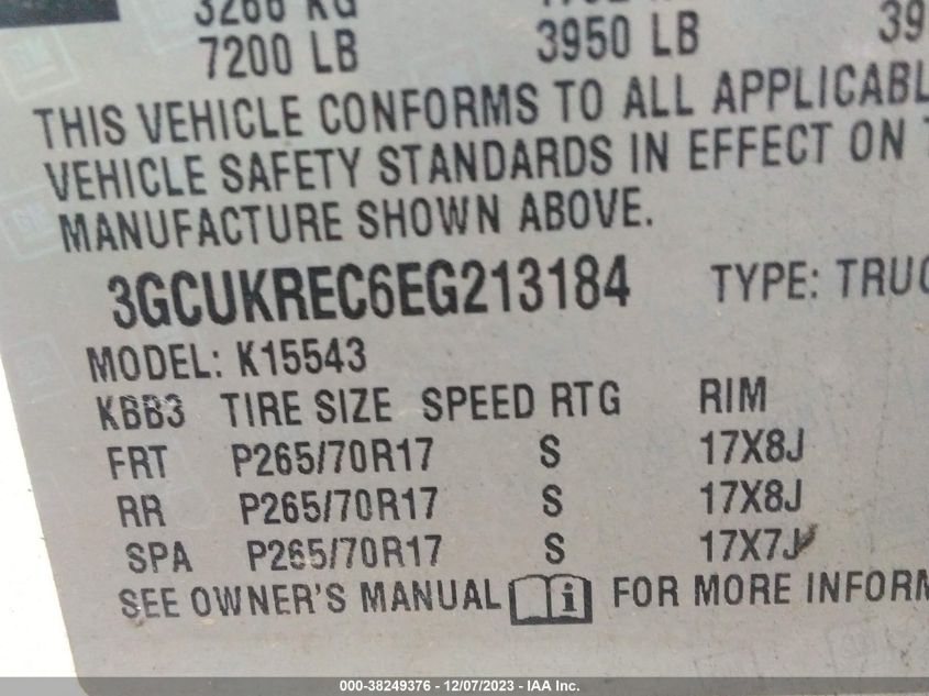 2014 CHEVROLET SILVERADO 1500 1LT - 3GCUKREC6EG213184