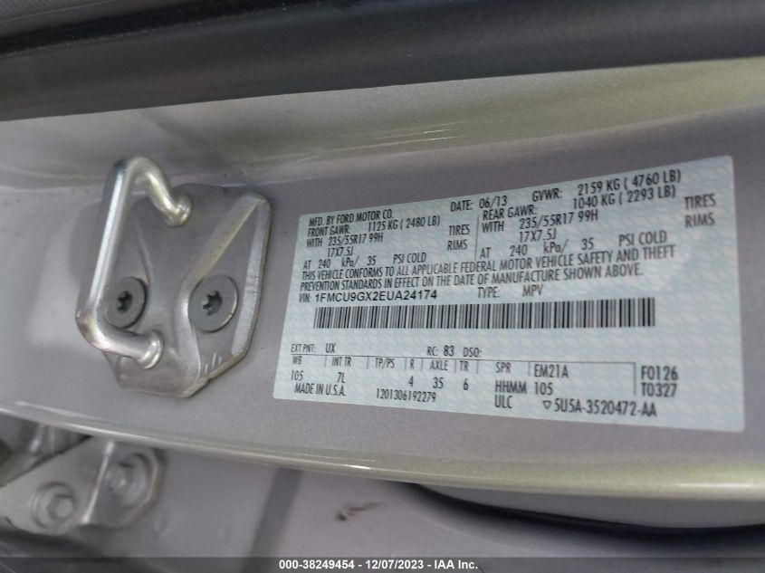 2014 FORD ESCAPE SE - 1FMCU9GX2EUA24174