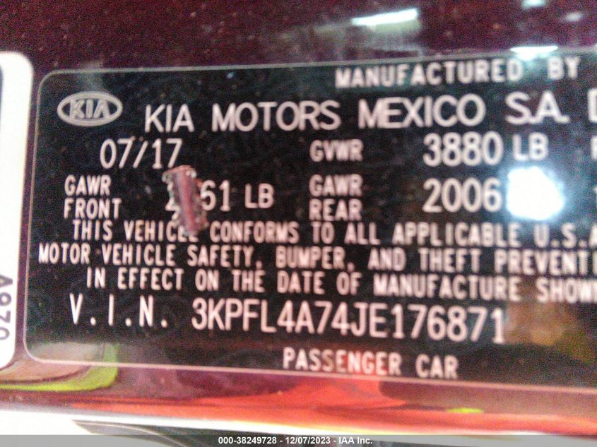 2018 KIA FORTE LX/S - 3KPFL4A74JE176871
