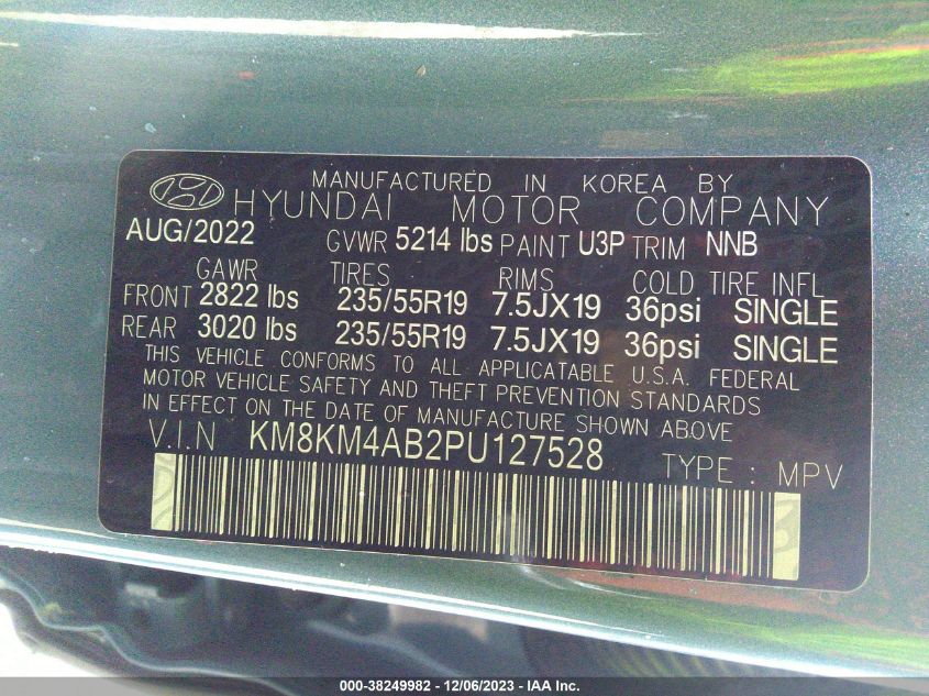 2023 HYUNDAI IONIQ 5 SE - KM8KM4ABZPU127528