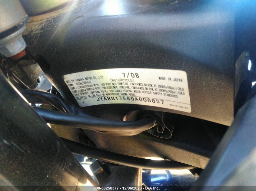 2009 YAMAHA FZ1 S JYARN17E89A006857