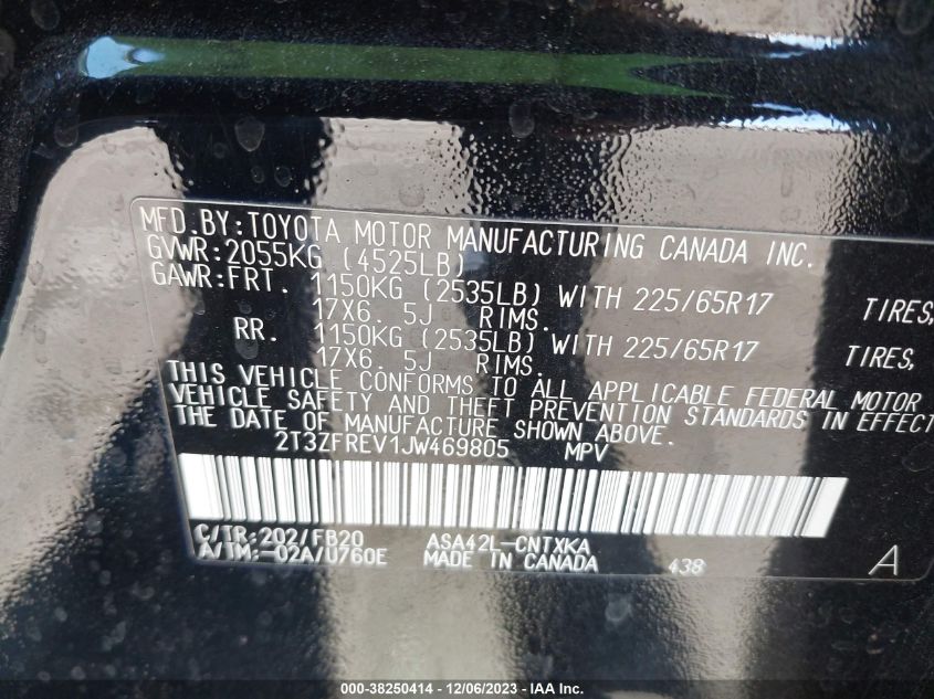 2018 TOYOTA RAV4 LE - 2T3ZFREV1JW469805