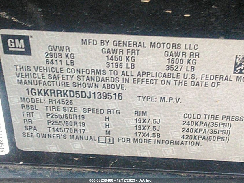 2013 GMC ACADIA SLT-1 - 1GKKRRKD5DJ139516