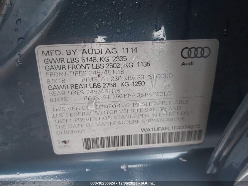 2015 AUDI ALLROAD 2.0T PREMIUM - WA1UFAFL1FA074872