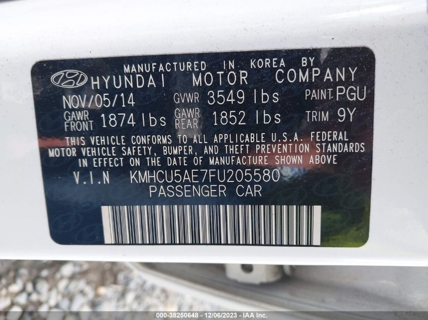 2015 HYUNDAI ACCENT SPORT - KMHCU5AE7FU205580