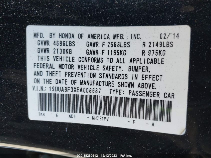 2014 ACURA TL 3.5 SPECIAL EDITION - 19UUA8F3XEA008687
