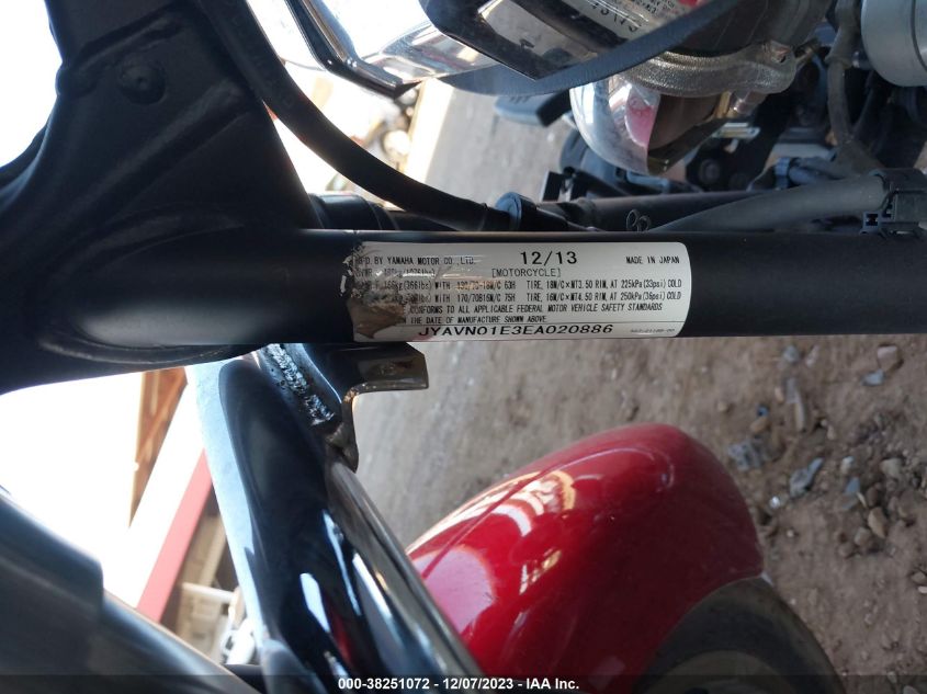 2014 YAMAHA XVS950 A/CT JYAVN01E3EA020886