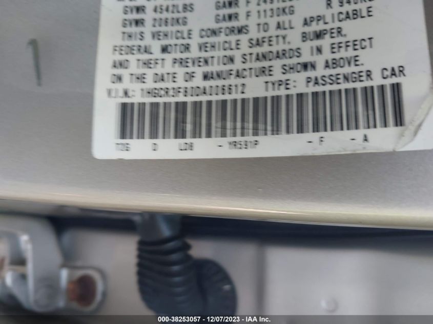 2013 HONDA ACCORD EX-L V-6 - 1HGCR3F80DA006612