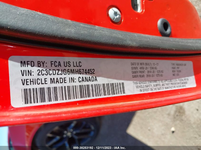 2021 DODGE CHALLENGER GT - 02C3CDZJG6MH67445