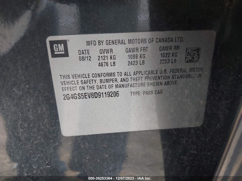 2013 BUICK REGAL PREMIUM - 2G4GS5EV8D9119206