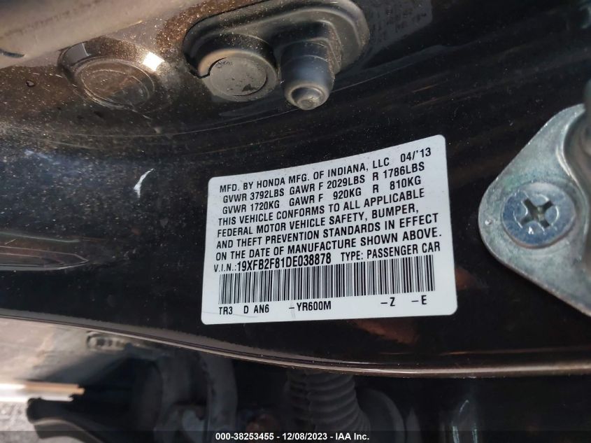 2013 HONDA CIVIC EX - 19XFB2F81DE038878