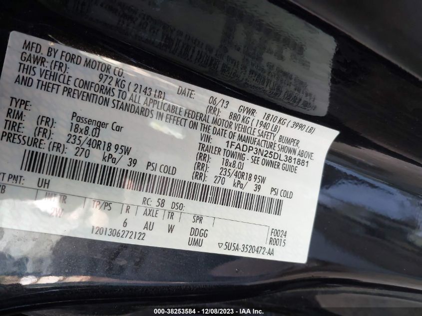 2013 FORD FOCUS TITANIUM - 1FADP3N25DL381881