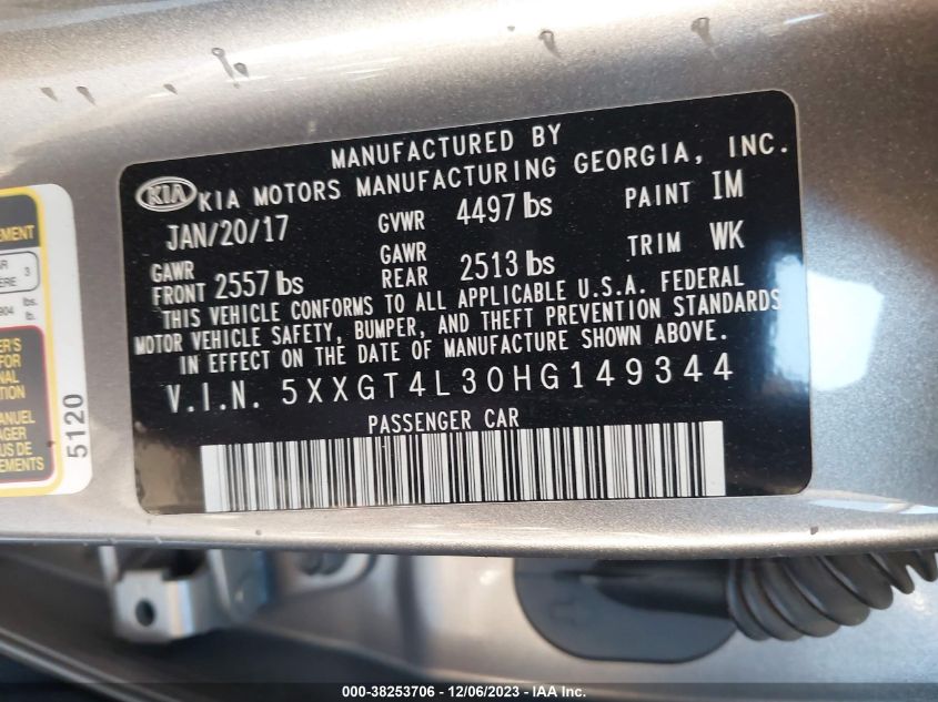 2017 KIA OPTIMA LX - 5XXGT4L30HG149344