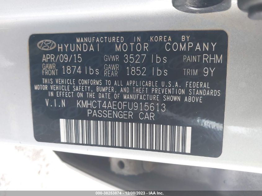 2015 HYUNDAI ACCENT GLS - KMHCT4AE0FU915613