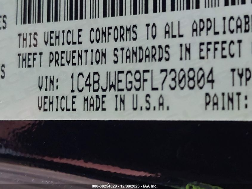 2015 JEEP WRANGLER UNLIMITED SAHARA - 1C4BJWEG9FL730804