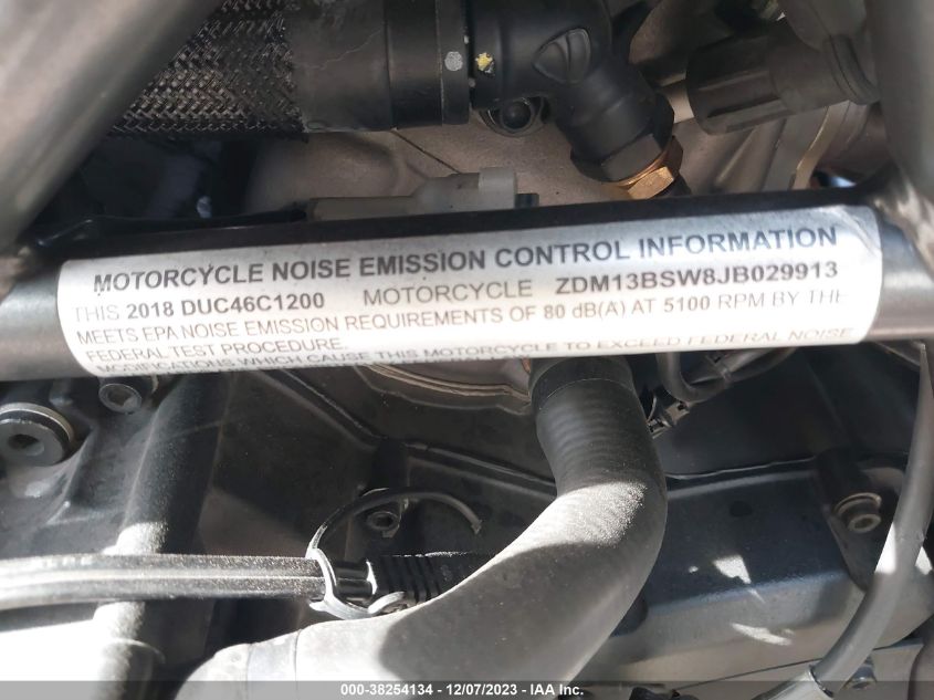 2018 DUCATI DIAVEL ZDM13BSW8JB029913