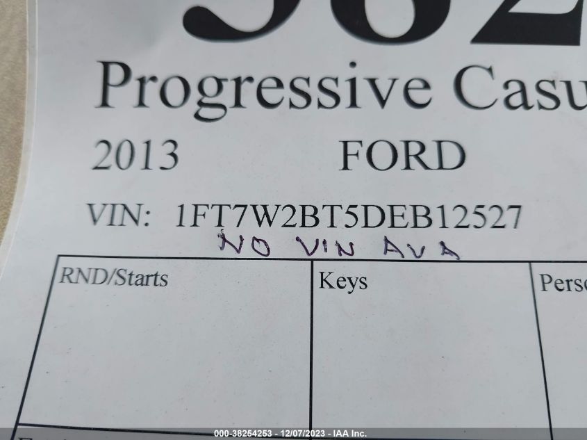 2013 FORD F-250 XLT - 1FT7W2BT5DEB12527