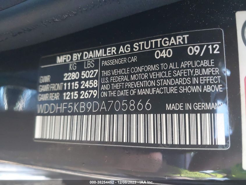 2013 MERCEDES-BENZ E 350 - WDDHF5KB9DA705866