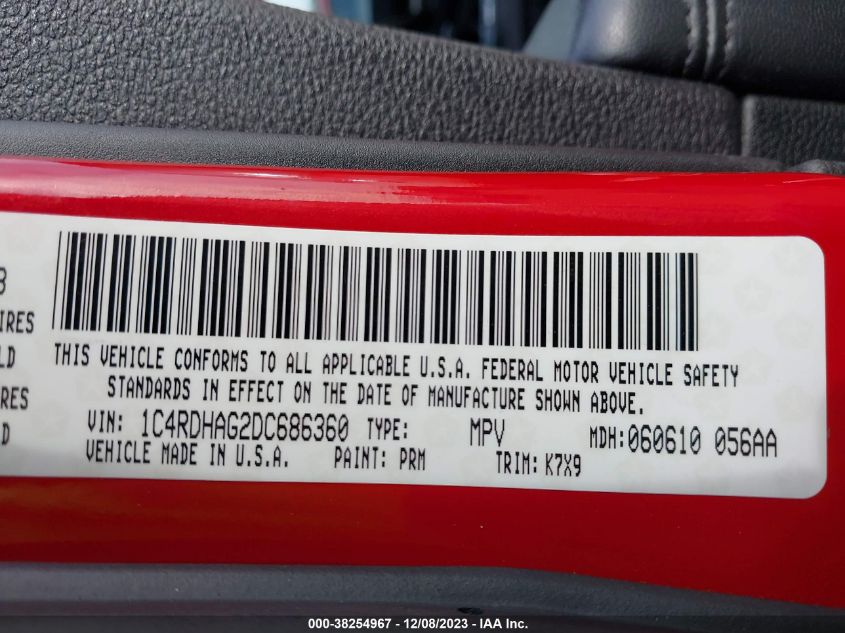 2013 DODGE DURANGO SXT - 1C4RDHAG2DC686360