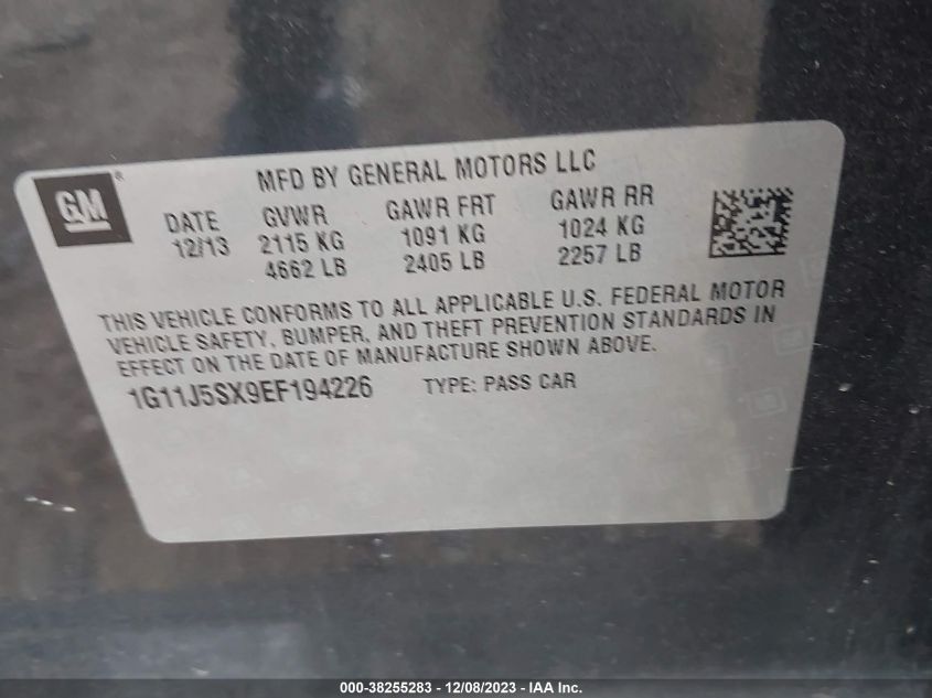 2014 CHEVROLET MALIBU LTZ - 1G11J5SX9EF194226