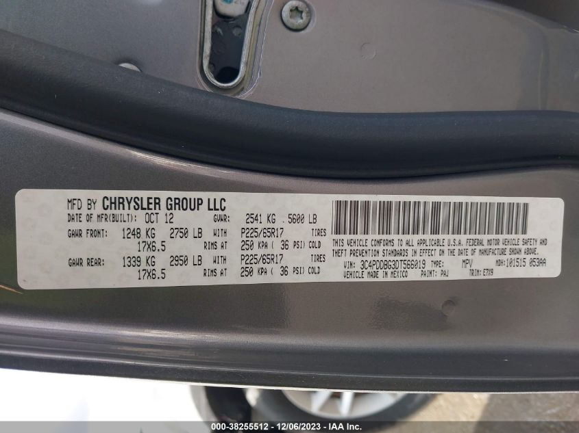 2013 DODGE JOURNEY SXT - 3C4PDDBG3DT566019